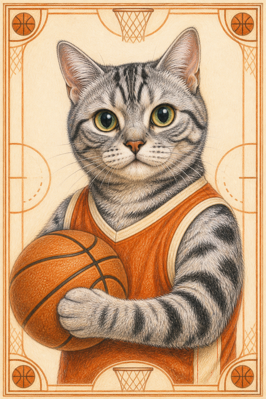 Painted Paws personalised sporting pet portrait — Basketball