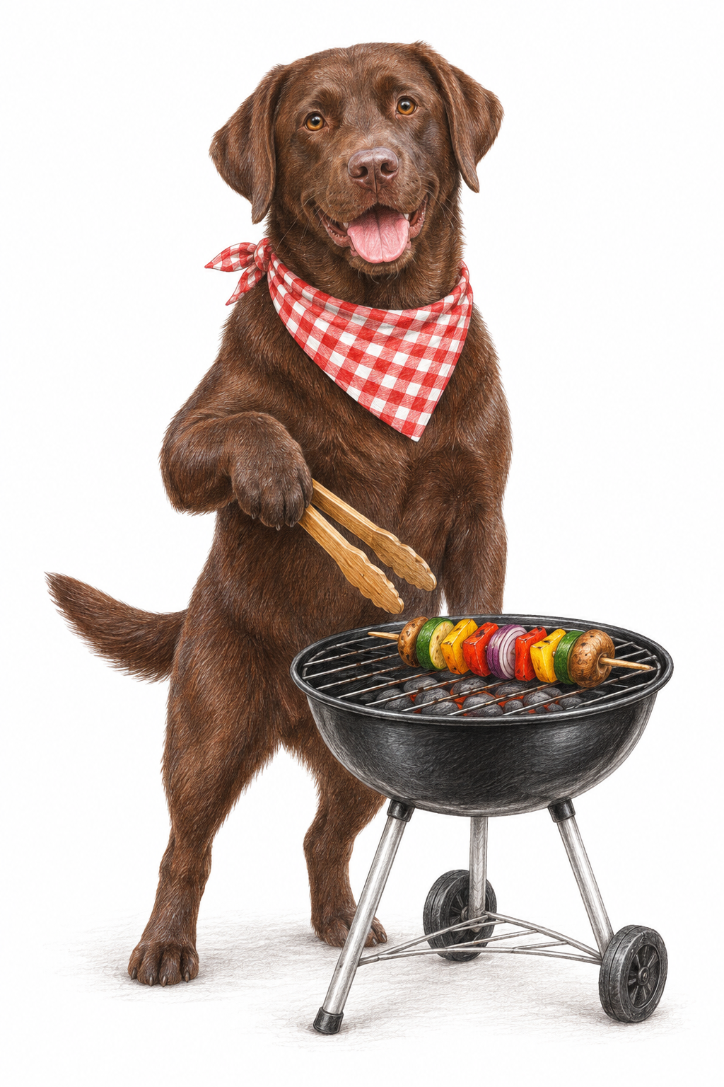 Painted Paws personalised kitchen-cafe-bar-themed pet portrait — BBQ Boss