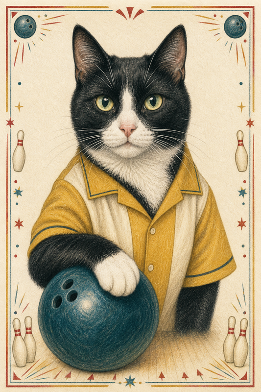 Painted Paws personalised sporting pet portrait — Bowling