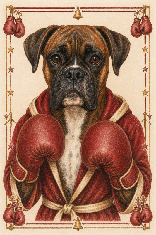 Painted Paws personalised sporting pet portrait — Boxing