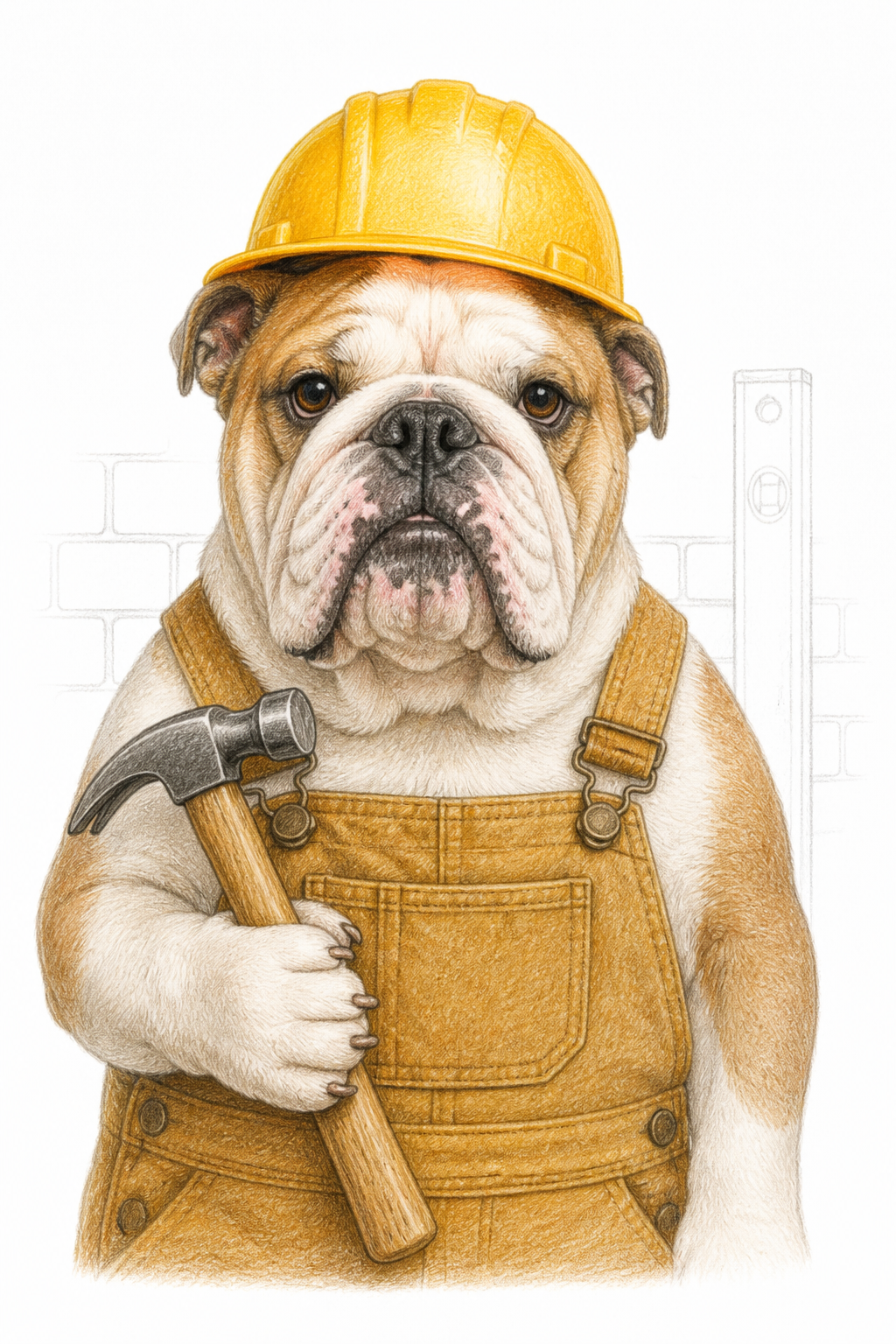 Painted Paws personalised work-themed pet portrait — Builder