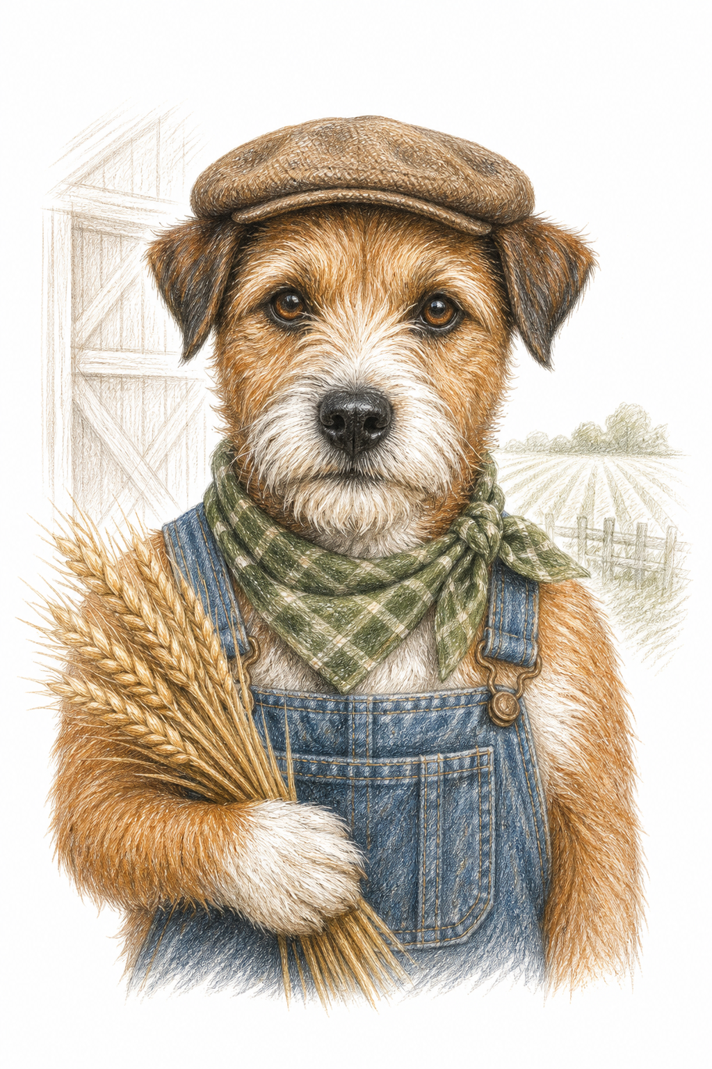Painted Paws personalised work-themed pet portrait — Farmer