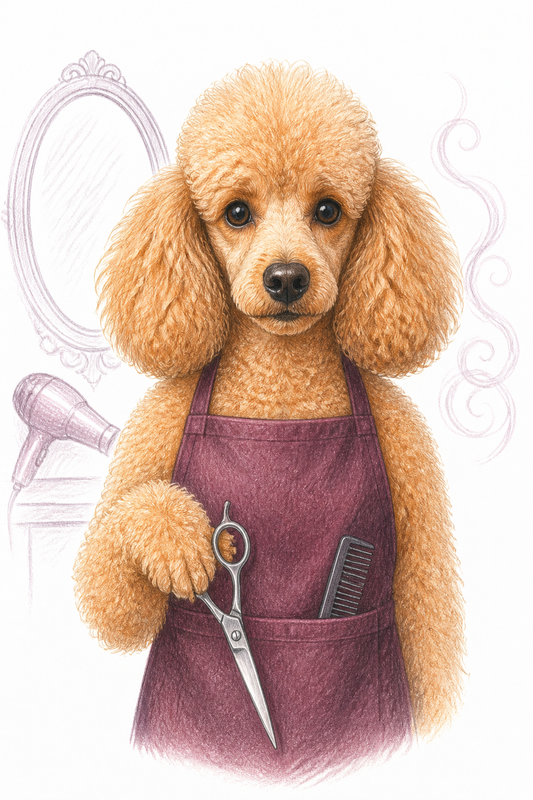 Painted Paws personalised work-themed pet portrait — Hairdresser