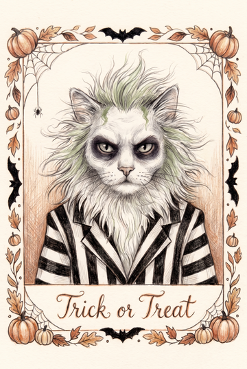 Halloween Pet Portrait – Beetlejuice
