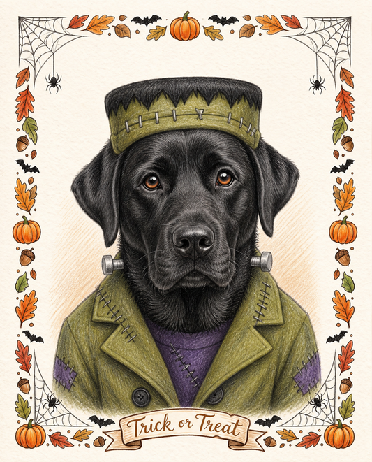 Painted Paws Halloween pet portrait — Monster
