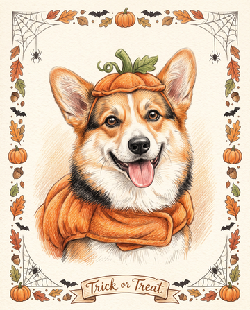 Halloween Pet Portrait – Pumpkin