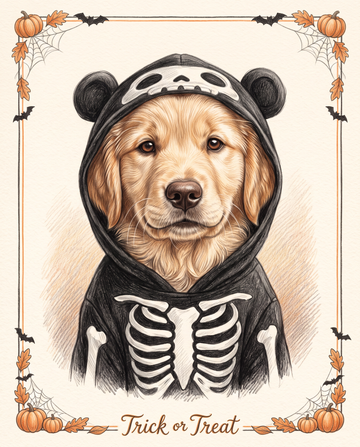 Halloween Pet Portrait – Skeleton