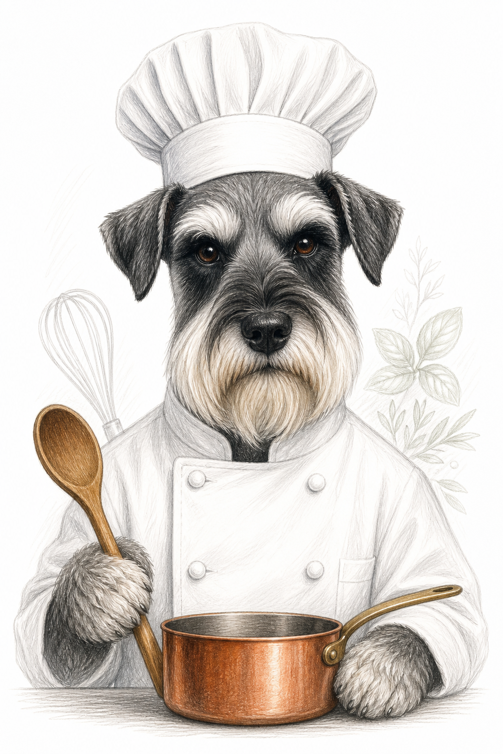 Painted Paws personalised work-themed pet portrait — Head Chef