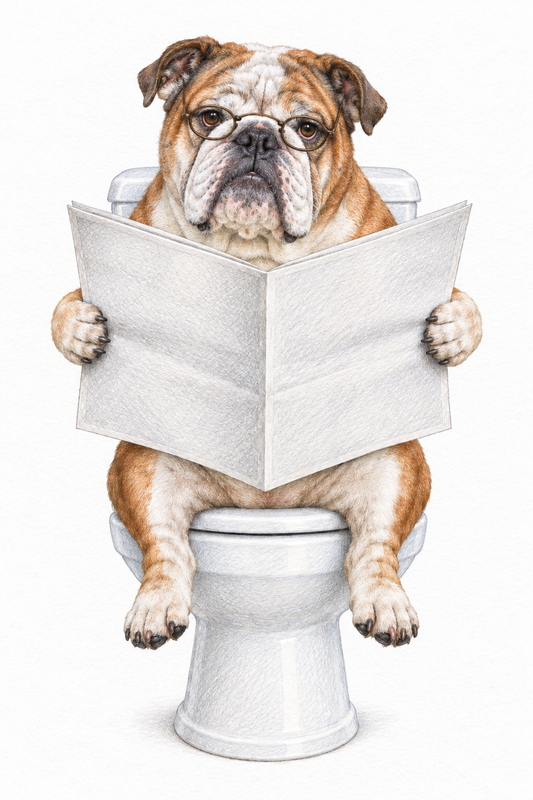 Painted Paws personalised bathroom-and-spa-themed pet portrait — Morning Paper