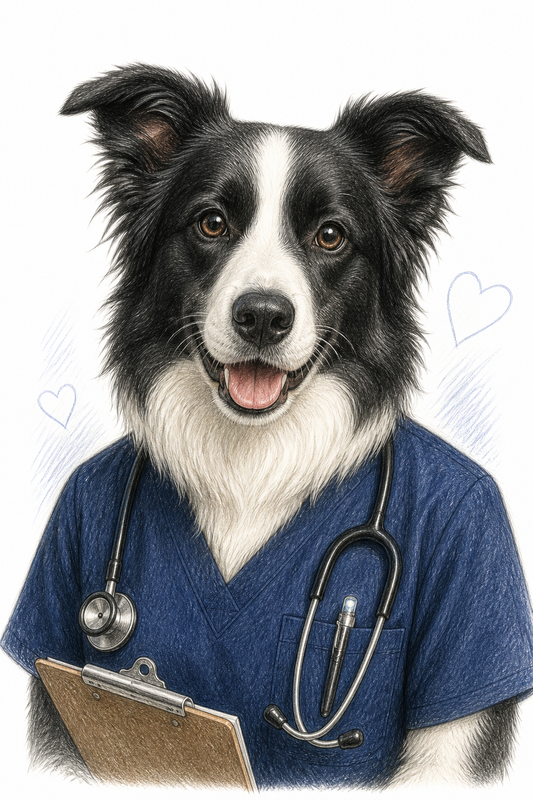 Painted Paws personalised work-themed pet portrait — Nurse