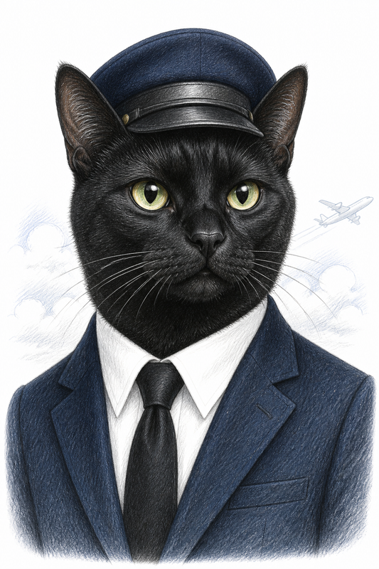 Painted Paws personalised work-themed pet portrait — Pilot