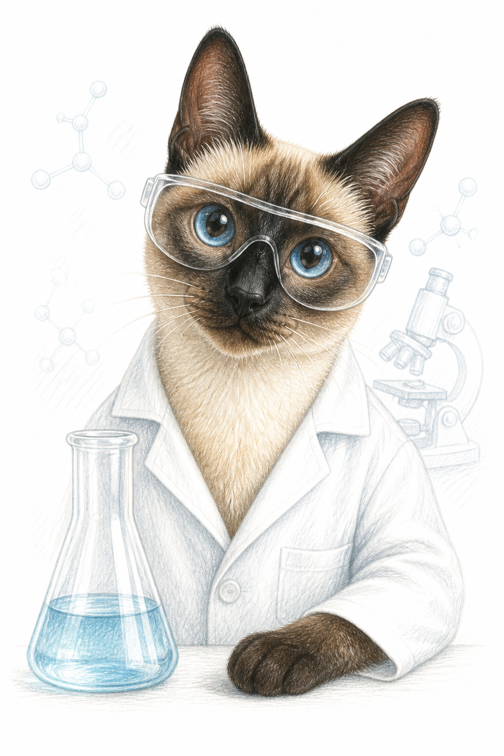 Painted Paws personalised work-themed pet portrait — Scientist