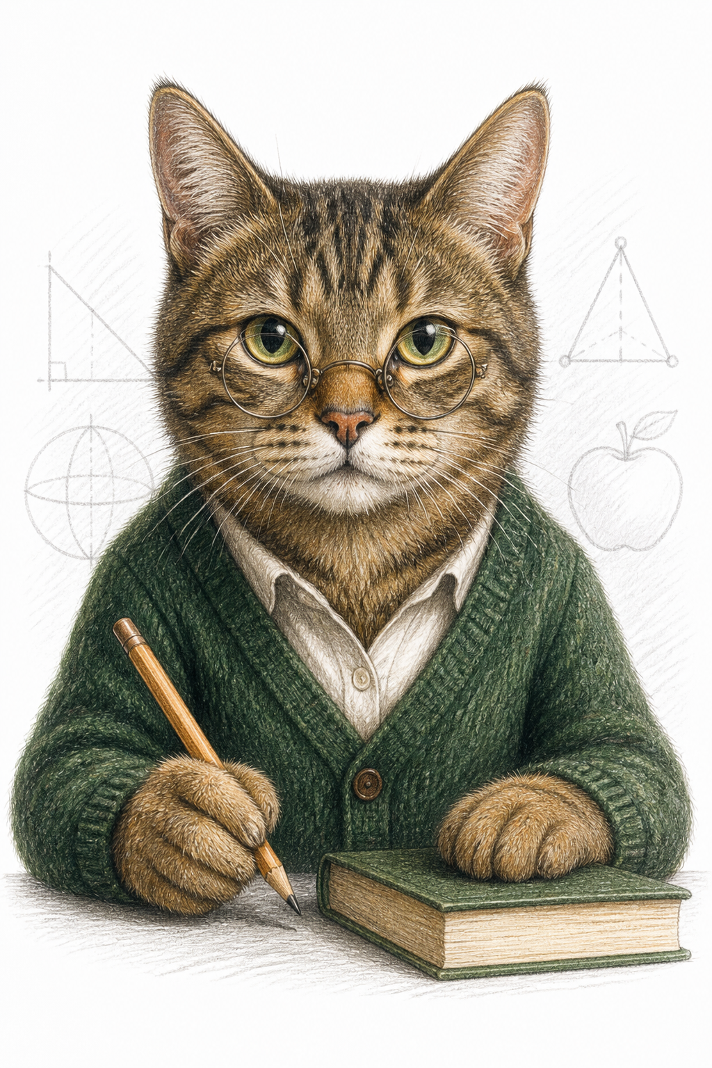 Painted Paws personalised work-themed pet portrait — Teacher