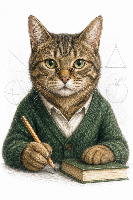 Painted Paws personalised work-themed pet portrait — Teacher