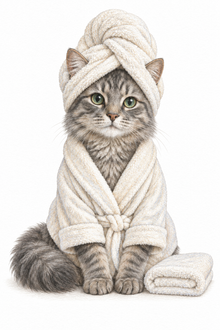 Bathroom & Spa Pets Portrait – Towel Turban