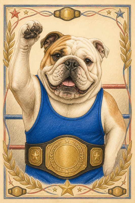 Painted Paws personalised sporting pet portrait — Wrestling